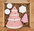 Christmas Wax Burner Gift Set | Pink Christmas Tree Wax Burner Gift Set | Christmas Wax Melts